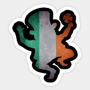 Funny Irish Flag Leprechaun Silhouette St Patrick's Day Symbol Sticker